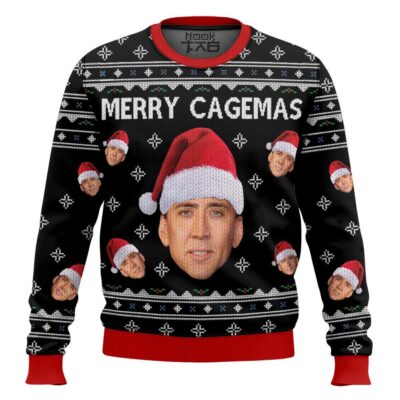 Merry Cagemas Nicolas Cage, Ugly Christmas Sweater