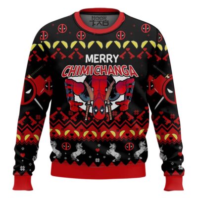 Merry Chimichanga Deadpool Ugly Christmas Sweater