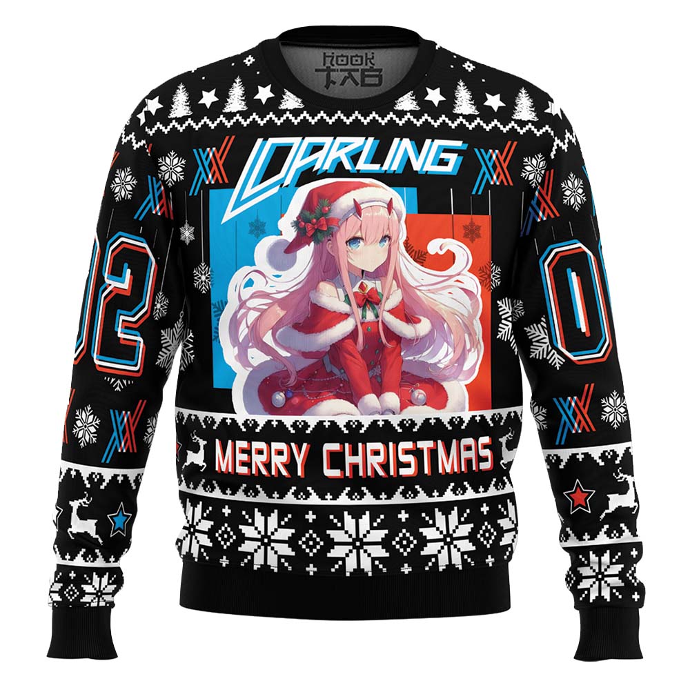 Hooktab Merry Christmas Darling In The Franxx Ugly Christmas Sweater Hooktab Merry Christmas Darling In The Franxx Ugly Christmas Sweater