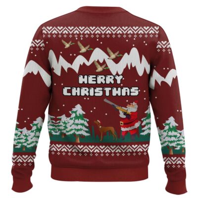 Hooktab Merry Christmas Duck Hunting Santa Ugly Christmas Sweater