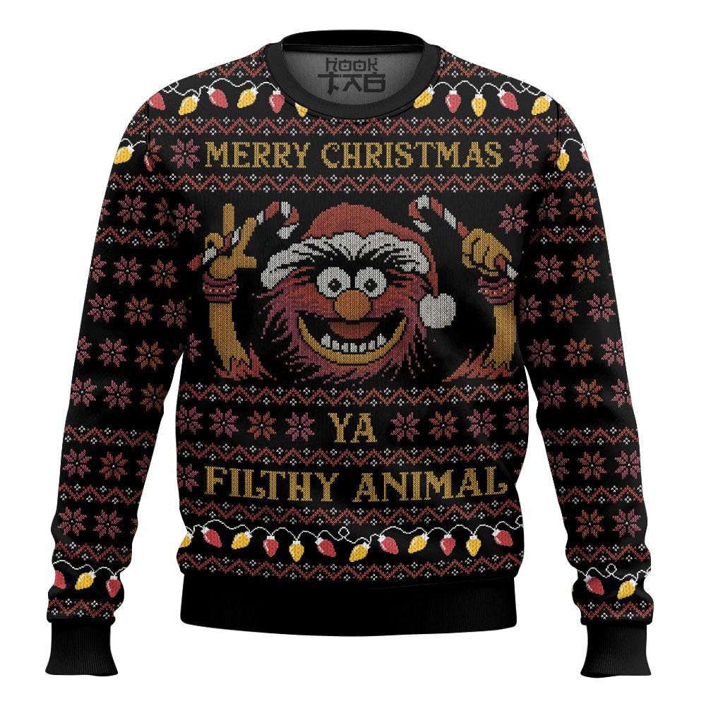 Hooktab Merry Christmas Filthy Animal The Muppet Show Ugly Christmas Sweater Hooktab Merry Christmas Filthy Animal The Muppet Show Ugly Christmas Sweater