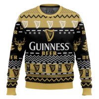 Hooktab Merry Christmas Guinness Stout Beer Ugly Christmas Sweater