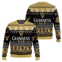Hooktab Merry Christmas Guinness Stout Beer Ugly Christmas Sweater