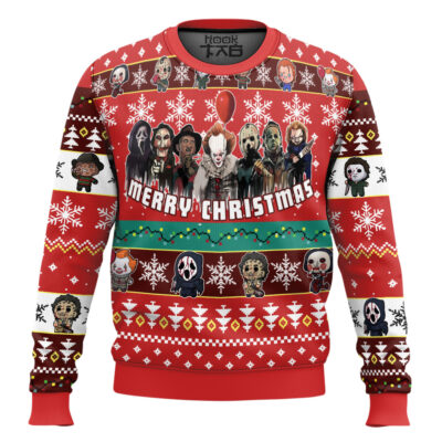 Merry Christmas Nightmares Of Halloween Ugly Christmas Sweater