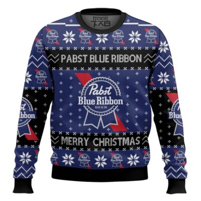 Merry Christmas Pabst Blue Ribbon Ugly Christmas Sweater