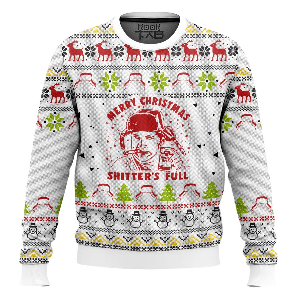 Hooktab Merry Christmas Shitter's Full National Xmas Lampoon’s Vacation Ugly Christmas Sweater Hooktab Merry Christmas Shitter's Full National Xmas Lampoon’s Vacation Ugly Christmas Sweater