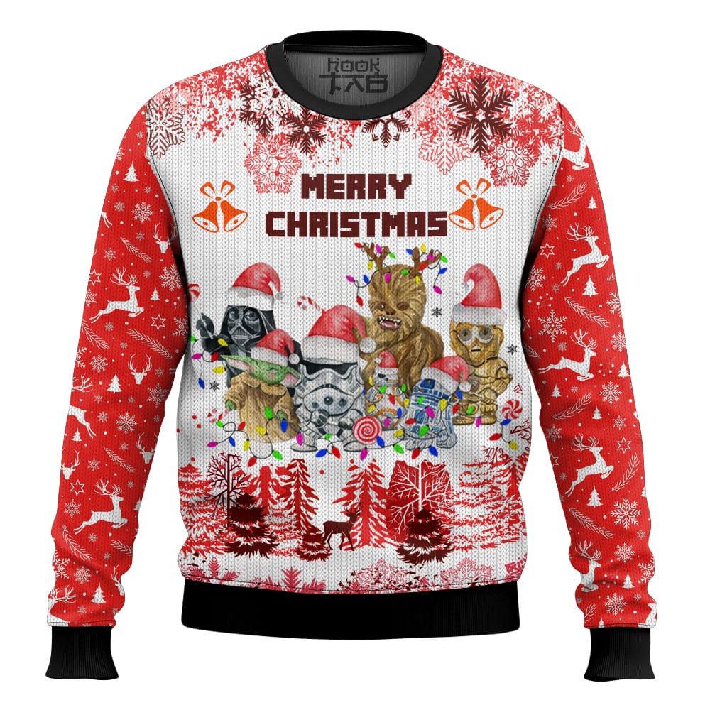 Hooktab Merry Christmas Star Wars Ugly Christmas Sweater Hooktab Merry Christmas Star Wars Ugly Christmas Sweater