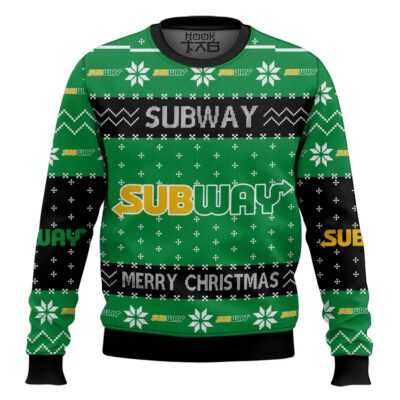 Merry Christmas Subway Fast Food Ugly Christmas Sweater
