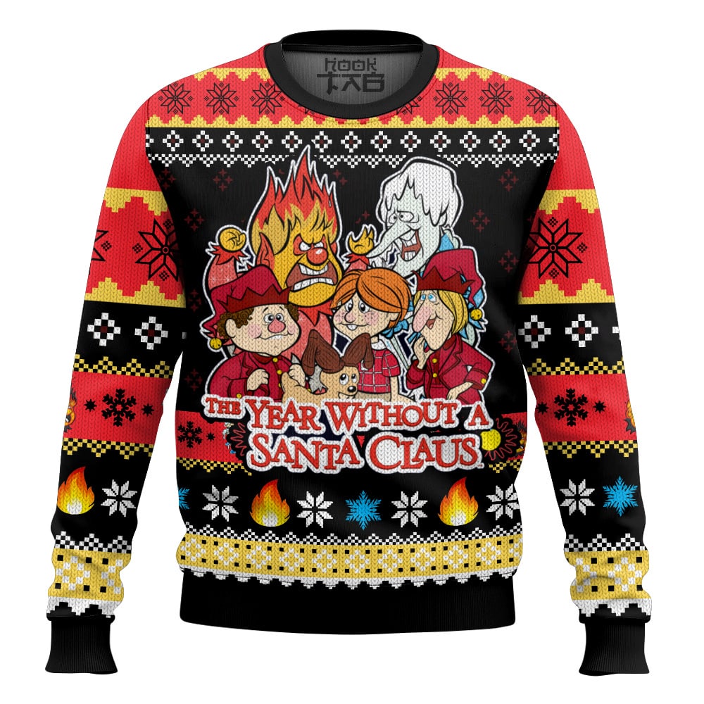 Hooktab Merry Christmas The Year Without A Santa Claus Ugly Christmas Sweater Hooktab Merry Christmas The Year Without A Santa Claus Ugly Christmas Sweater