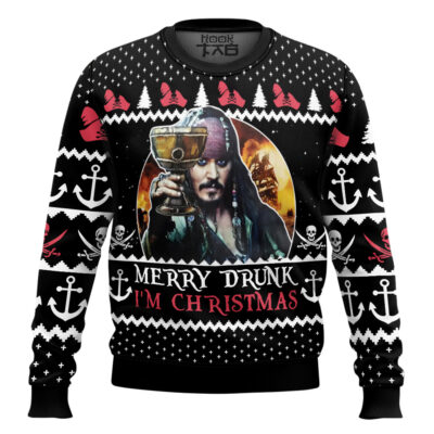 Merry Drunk I'm Christmas Pirates Of The Caribbean Ugly Christmas Sweater