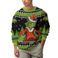 Hooktab Merry Grinchmas Grinch Ugly Christmas Sweater