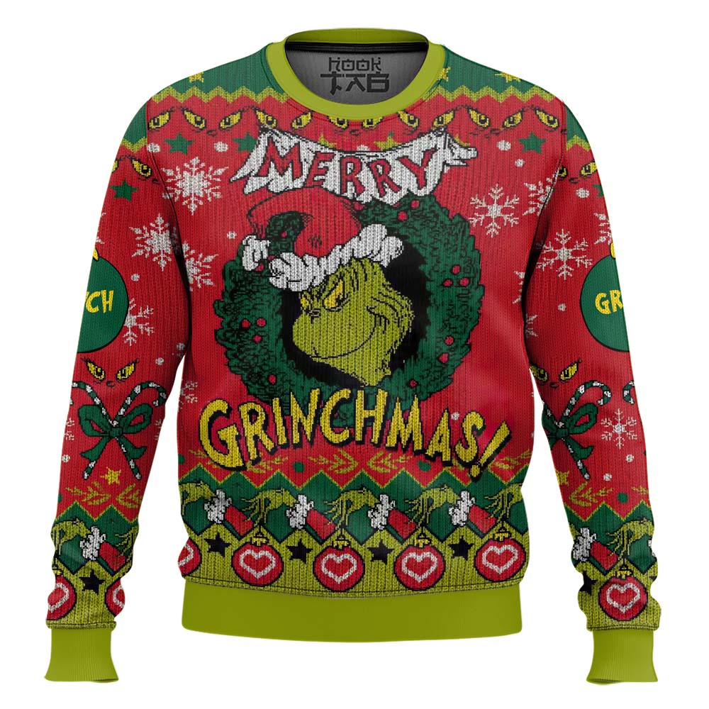 Hooktab Merry Grinchmas The Grinch Ugly Christmas Sweater Hooktab Merry Grinchmas The Grinch Ugly Christmas Sweater