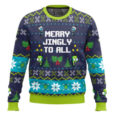 Merry Jingly To All Invader Zim Ugly Christmas Sweater