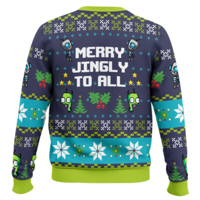Hooktab Merry Jingly To All Invader Zim Ugly Christmas Sweater