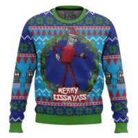 Hooktab Merry Kissmyas Futurama Ugly Christmas Sweater