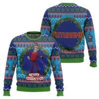 Hooktab Merry Kissmyas Futurama Ugly Christmas Sweater