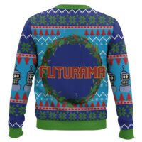 Hooktab Merry Kissmyas Futurama Ugly Christmas Sweater