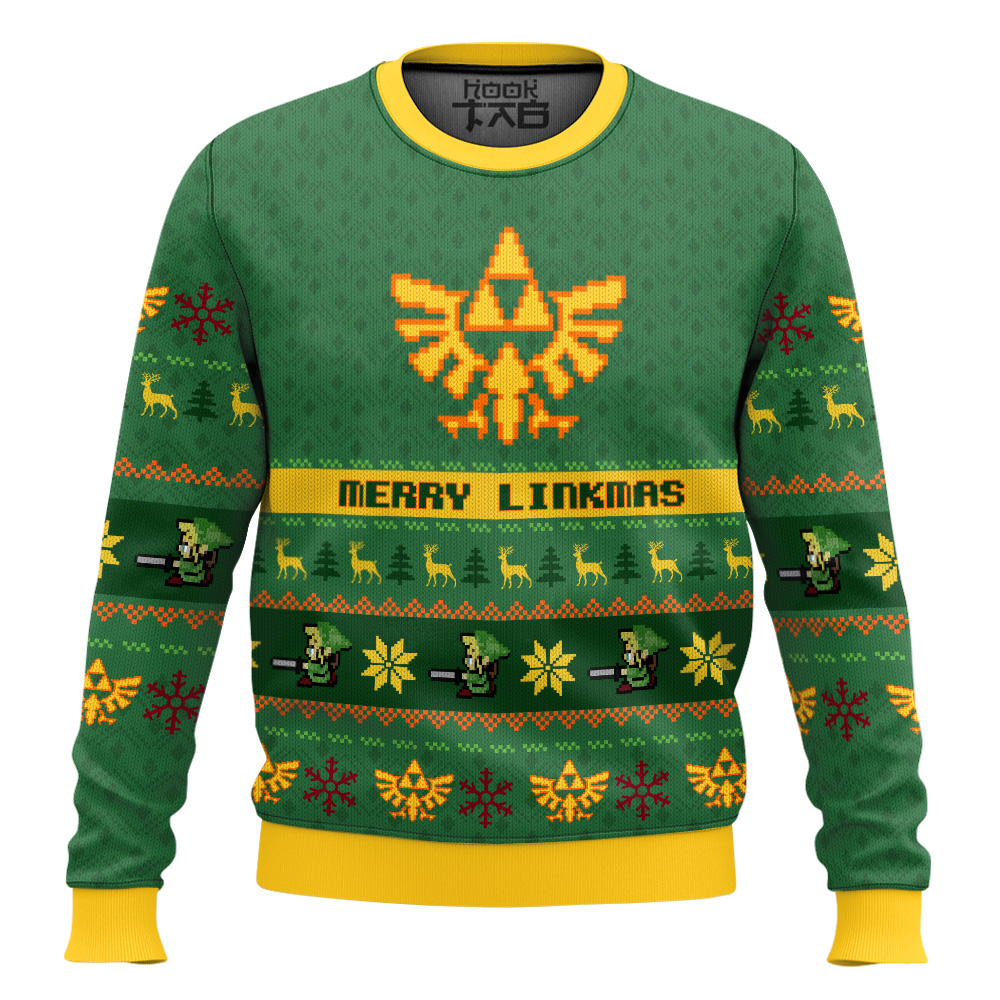 Hooktab Merry Linkmas Zelda Ugly Christmas Sweater Hooktab Merry Linkmas Zelda Ugly Christmas Sweater