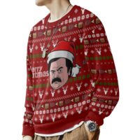 Hooktab Merry Meatmas Ron Swanson Parks And Recreation Ugly Christmas Sweater