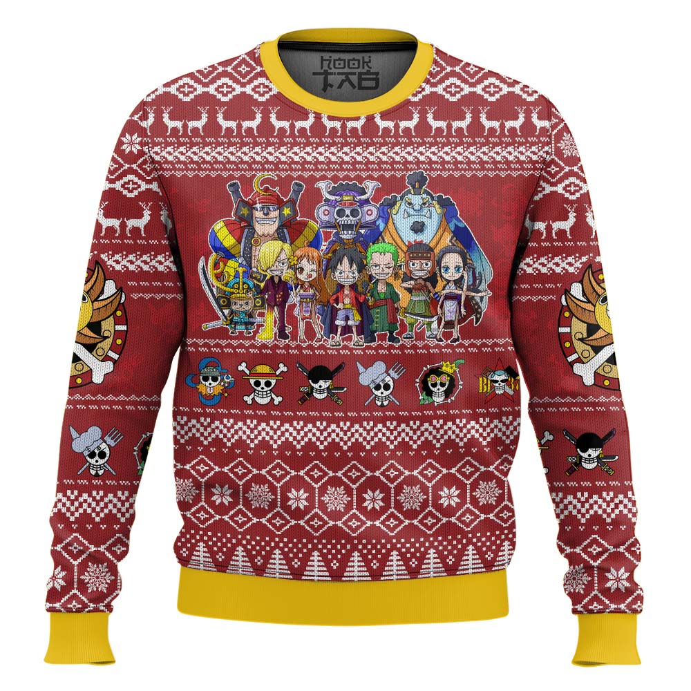 Hooktab Merry Mugiwara Pirates One Piece Ugly Christmas Sweater Hooktab Merry Mugiwara Pirates One Piece Ugly Christmas Sweater