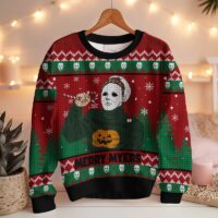 Hooktab Merry Myers Michael Myers Halloween Ugly Christmas Sweater