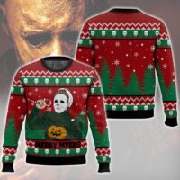 Hooktab Merry Myers Michael Myers Halloween Ugly Christmas Sweater