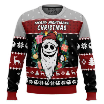 Merry Nightmare Xmas Jack Skellington Ugly Christmas Sweater