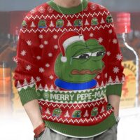 Hooktab Merry Pepe-mas Pepe The Frog Ugly Christmas Sweater