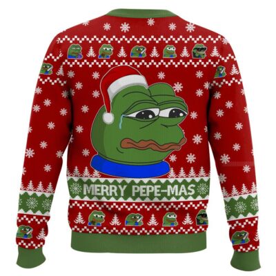 Hooktab Merry Pepe-mas Pepe The Frog Ugly Christmas Sweater