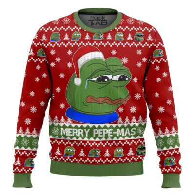 Merry Pepe-mas Pepe The Frog Ugly Christmas Sweater