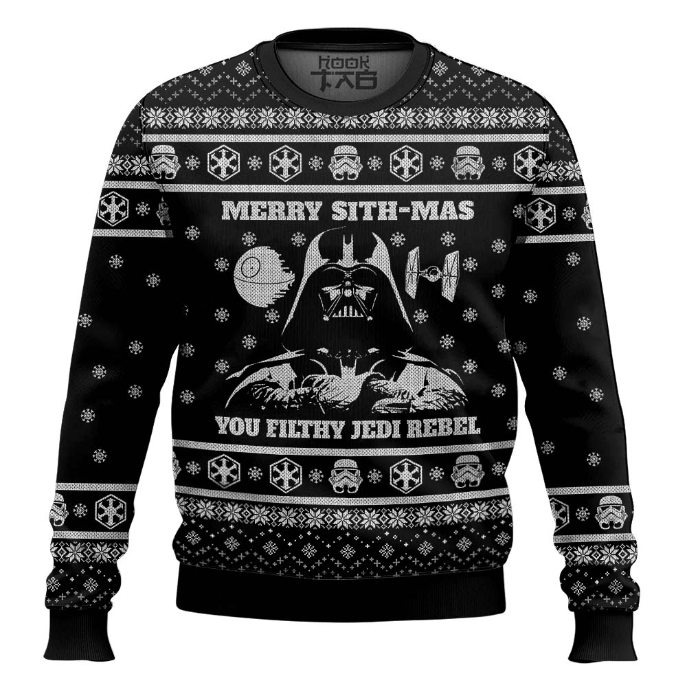 Hooktab Merry Sith-mas Darth Vader Star Wars Ugly Christmas Sweater Hooktab Merry Sith-mas Darth Vader Star Wars Ugly Christmas Sweater