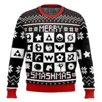 Hooktab Merry Smashmas Super Smash Bros Ugly Christmas Sweater
