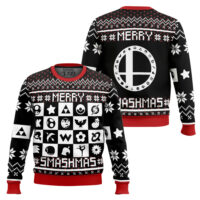Hooktab Merry Smashmas Super Smash Bros Ugly Christmas Sweater