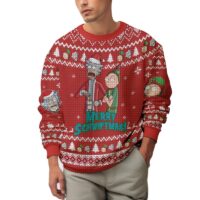 Hooktab Merry Swiftmas Rick And Morty Ugly Christmas Sweater