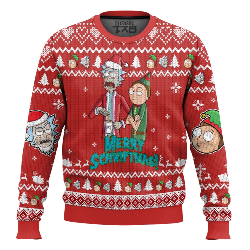 Hooktab Merry Swiftmas Rick And Morty Ugly Christmas Sweater Hooktab Merry Swiftmas Rick And Morty Ugly Christmas Sweater
