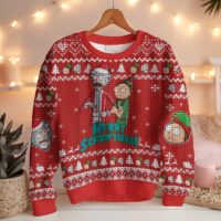 Hooktab Merry Swiftmas Rick And Morty Ugly Christmas Sweater