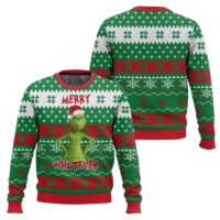 Hooktab Merry Whatever The Grinch Ugly Christmas Sweater