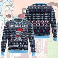 Hooktab Merry Wubba Lubba Rick And Morty Ugly Christmas Sweater