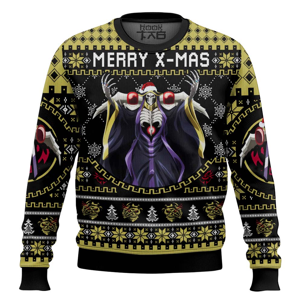 Hooktab Merry X-mass Ainz Ooal Gown Overlord Ugly Christmas Sweater Hooktab Merry X-mass Ainz Ooal Gown Overlord Ugly Christmas Sweater