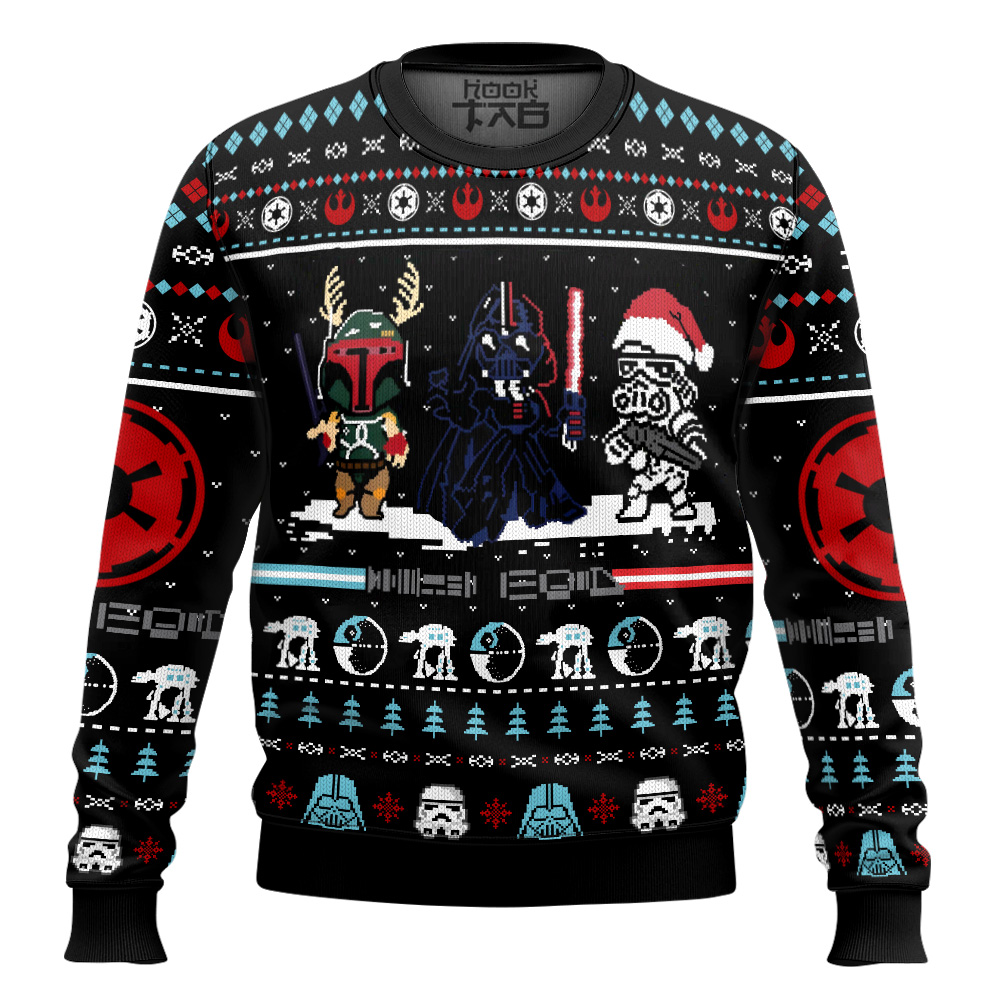 Hooktab Merry Xmas Chibi Star Wars Ugly Christmas Sweater Hooktab Merry Xmas Chibi Star Wars Ugly Christmas Sweater