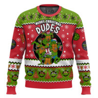 Hooktab Merry Xmas Dudes Teenage Mutant Ninja Turtles Ugly Christmas Sweater