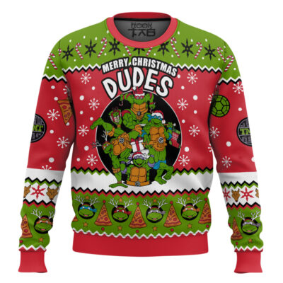 Merry Xmas Dudes Teenage Mutant Ninja Turtles Ugly Christmas Sweater