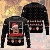 Hooktab Merry Xmas Home Malone Ugly Christmas Sweater