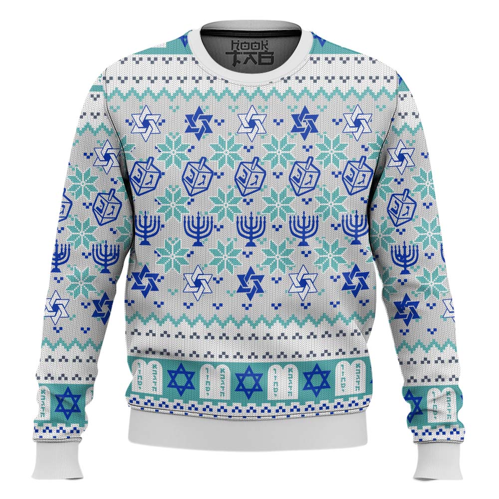 Hooktab Merry Xmas Jewish Ugly Christmas Sweater Hooktab Merry Xmas Jewish Ugly Christmas Sweater