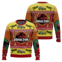 Hooktab Merry Xmas Jurassic Park Ugly Christmas Sweater