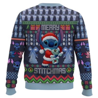 Hooktab Merry Xmas Stitch Santa Lilo And Stitch Ugly Christmas Sweater