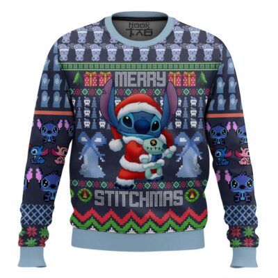 Merry Xmas Stitch Santa Lilo And Stitch Ugly Christmas Sweater