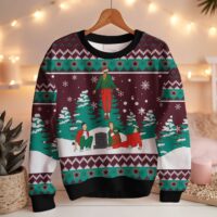 Hooktab Merry Xmas Stranger Things Ugly Christmas Sweater