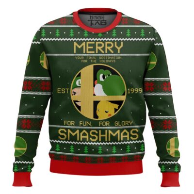 Merry Xmas Super Smash Bros Ugly Christmas Sweater