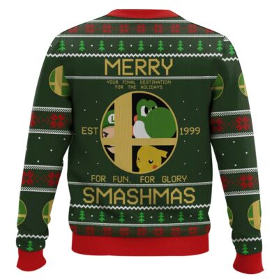 Hooktab Merry Xmas Super Smash Bros Ugly Christmas Sweater